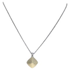 John Hardy Classic Chain Lg Hammered Sugarloaf Necklace 925 Gold 1/3 18k Adjust