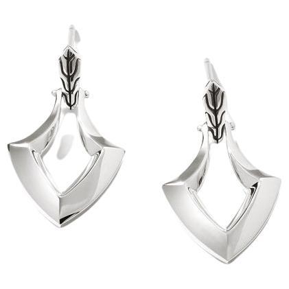 John Hardy Boucles d'oreilles classiques en argent Mamuli avec chaîne EB900869 en vente