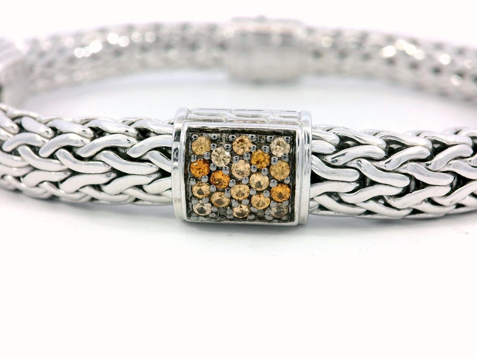 Modern John Hardy Classic Chain Mandarin Garnet Sterling Bracelet For Sale