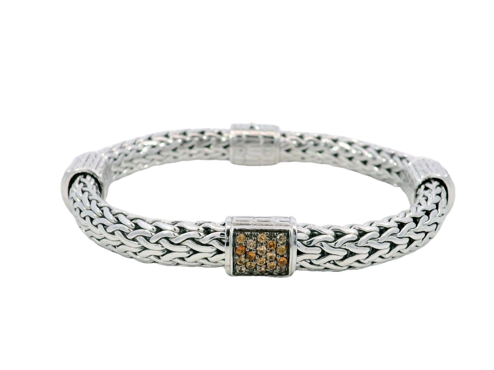 Women's John Hardy Classic Chain Mandarin Garnet Sterling Bracelet For Sale