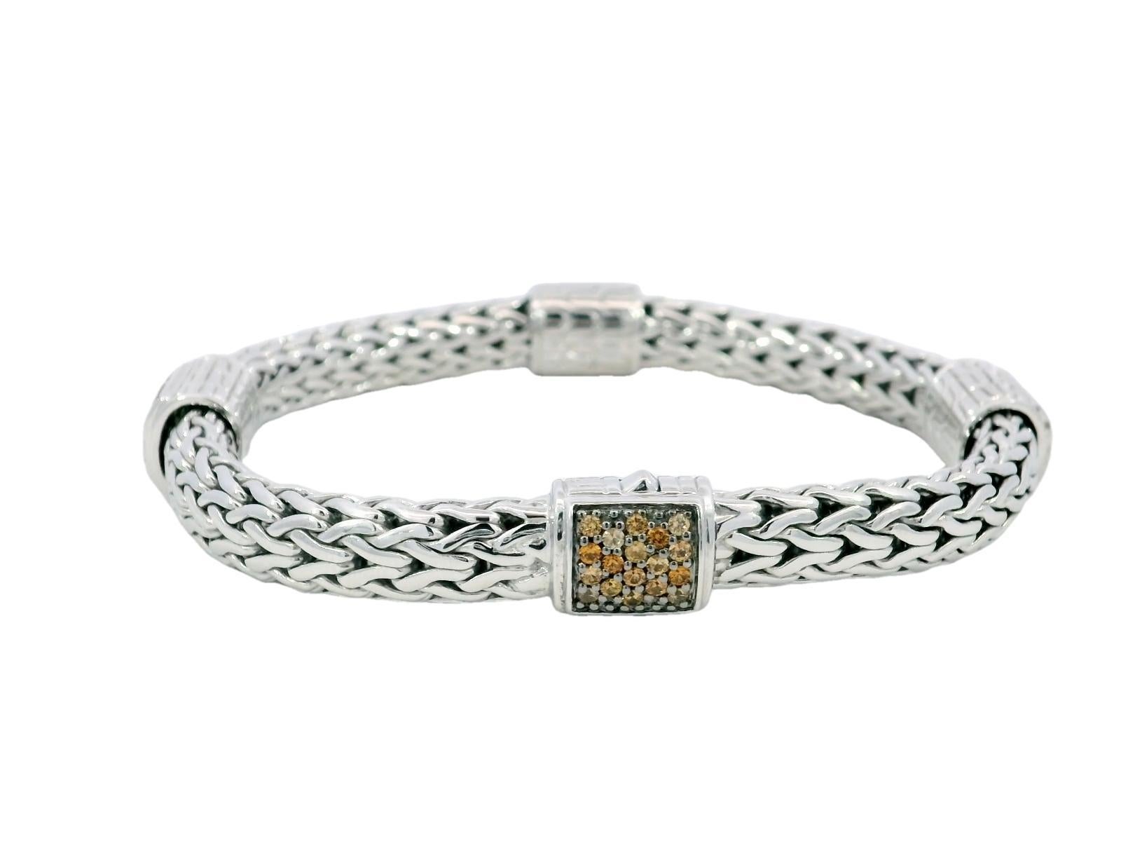 John Hardy Classic Chain Mandarin Garnet Sterling Bracelet For Sale 1