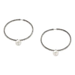 Klassischer Ketten-Perlen-Tropfen-Ohrring aus Silber von John Hardy EB90660