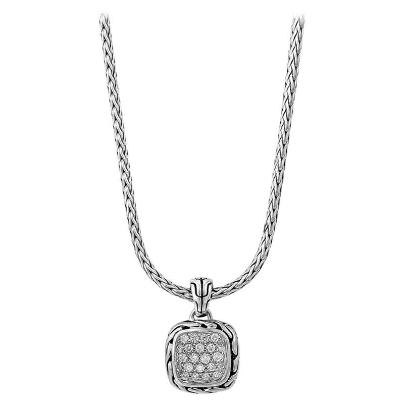 John Hardy Classic Chain Pendant Necklace with Diamonds NBP992412DIX16-18