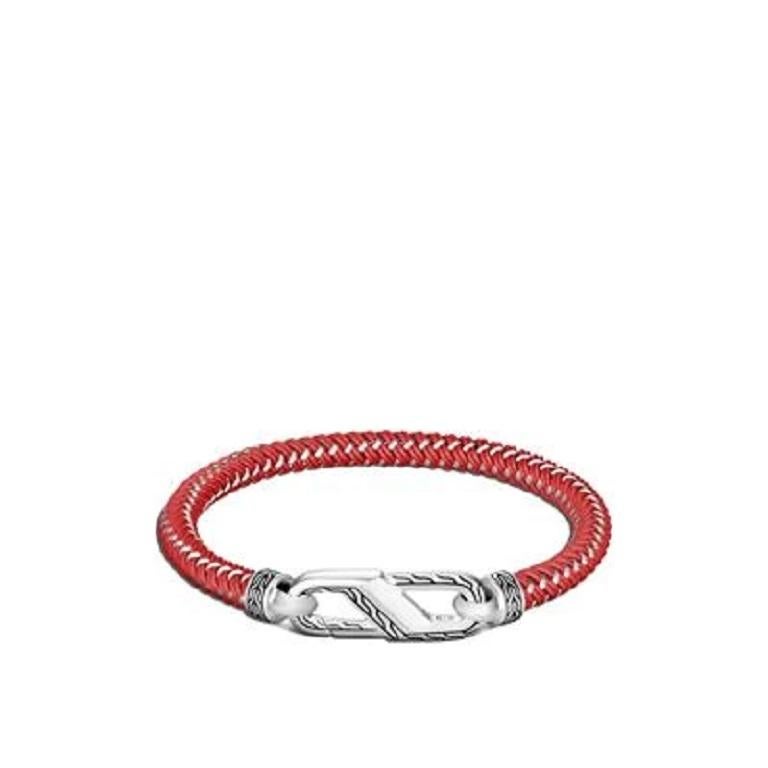 Klassisches Silberarmband mit Kette aus rotem Stahlkordel BM900287RDXUL von John Hardy im Zustand „Neu“ im Angebot in Wilmington, DE