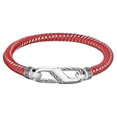 Klassisches Silberarmband mit Kette aus rotem Stahlkordel BM900287RDXUL von John Hardy