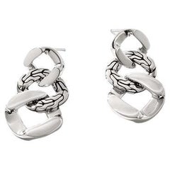 John Hardy Orecchini a goccia a catena classica in argento A Link EB900998