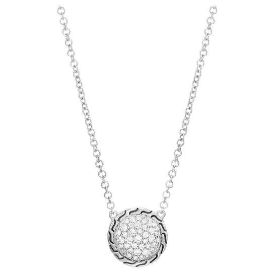 John Hardy Classic Chain Silver Diamond Necklace NBP903952DIX16-1
