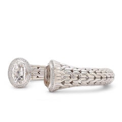 John Hardy 'Classic Chain' Silver, Diamond, and Rock Crystal Cuff Bracelet