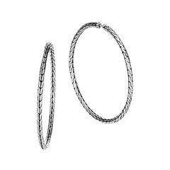 John Hardy Classic Chain Silver Large Hoop Earrings EB90374