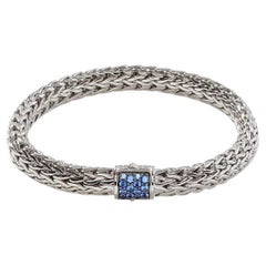 John Hardy Classic Chain Silver Medium Blue Sapphire Bracelet BBS90409BSPXUM