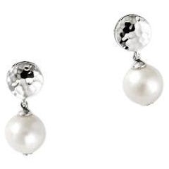 John Hardy Classic Chain Silver Pearl Earrings EB30116