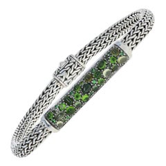 John Hardy Classic Chain Station Green Tourmaline Bracelet Sterling 925