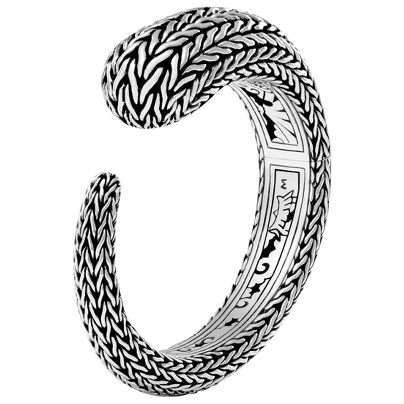 John Hardy Classic Chain Sterling Silver Medium Kick Cuff Bracelet