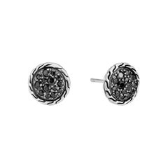 John Hardy Classic Ketten-Ohrstecker mit schwarzem Saphir EBS903934BLSBN