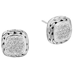 John Hardy Classic Chain Stud Earring with Diamonds EBP92372DI