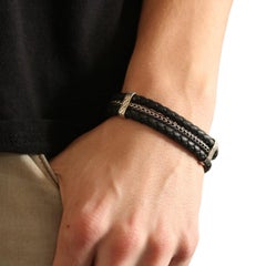 John Hardy Classic Chain Triple Row Bracelet Sterling Silver, 925 Men's