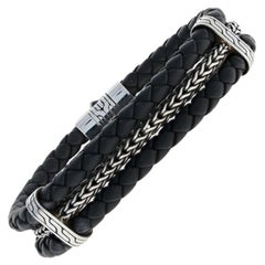 John Hardy Classic Chain Triple Row Bracelet Sterling Silver, 925 Men's