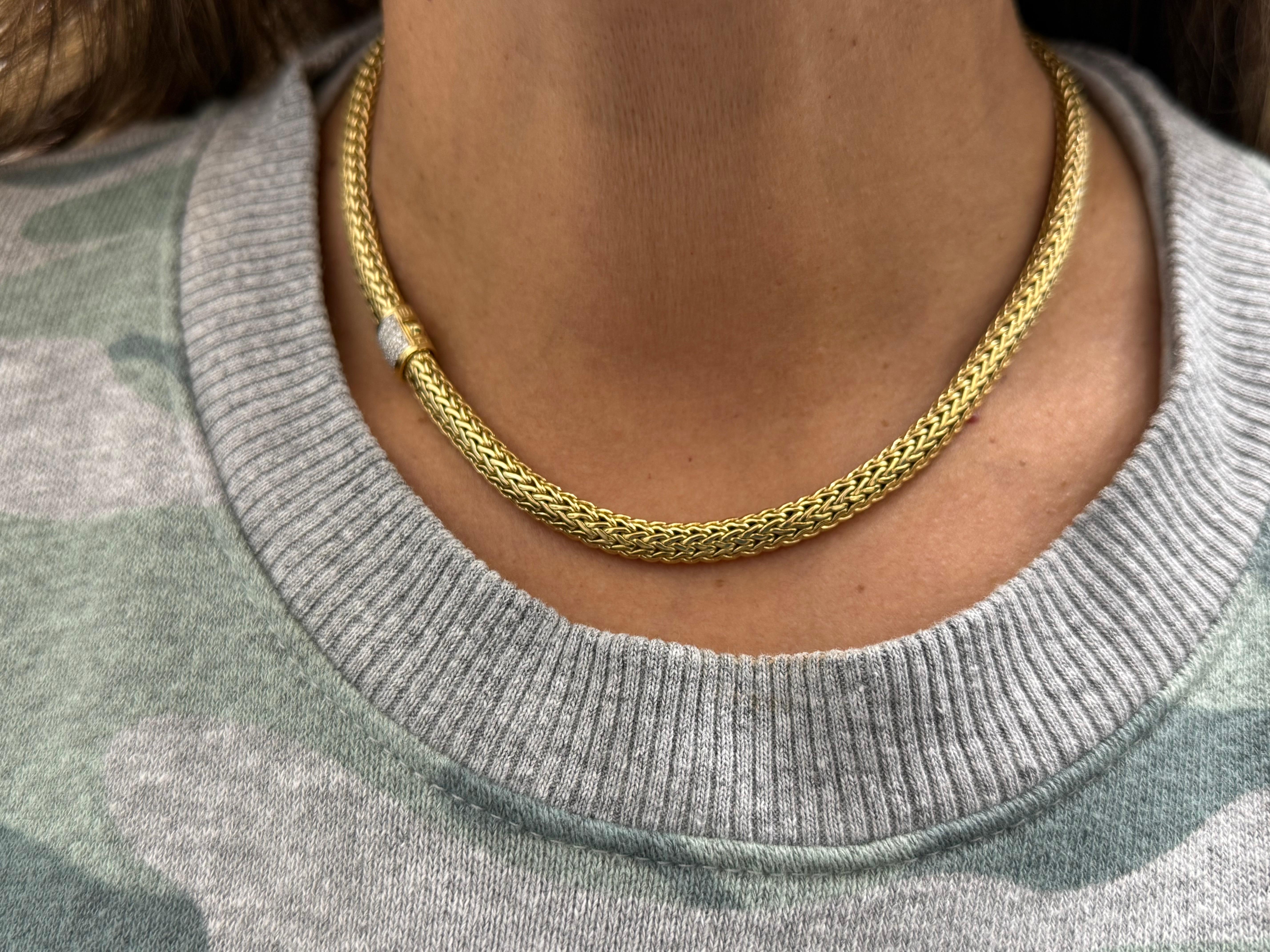 John Hardy Classic Solid 18K Yellow Gold 6mm Wheat Chain Necklace 16