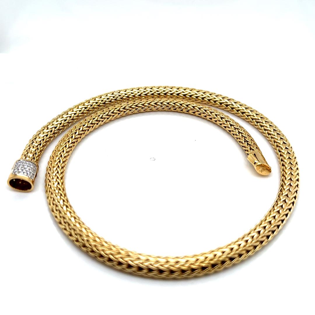 John Hardy Classic Solid 18K Yellow Gold 6mm Wheat Chain Necklace 16