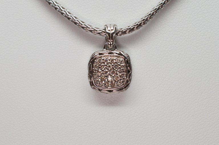 John Hardy Classic Sterling Silver Chain Pendant Necklace with Diamonds ...