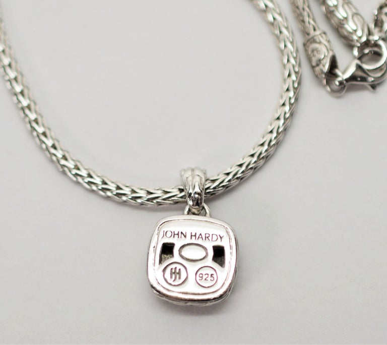 John Hardy Classic Sterling Silver Chain Pendant Necklace with Diamonds ...
