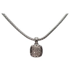 John Hardy Classic Sterling Silver Chain Pendant Necklace with Diamonds