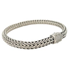 John Hardy Classic Wheat Chain Sterling Silver with Diamond Pavé
