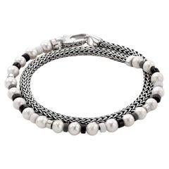 John Hardy Farbblock-Wickel-Sterlingsilber-Armband BUS9011061BONHEXUM