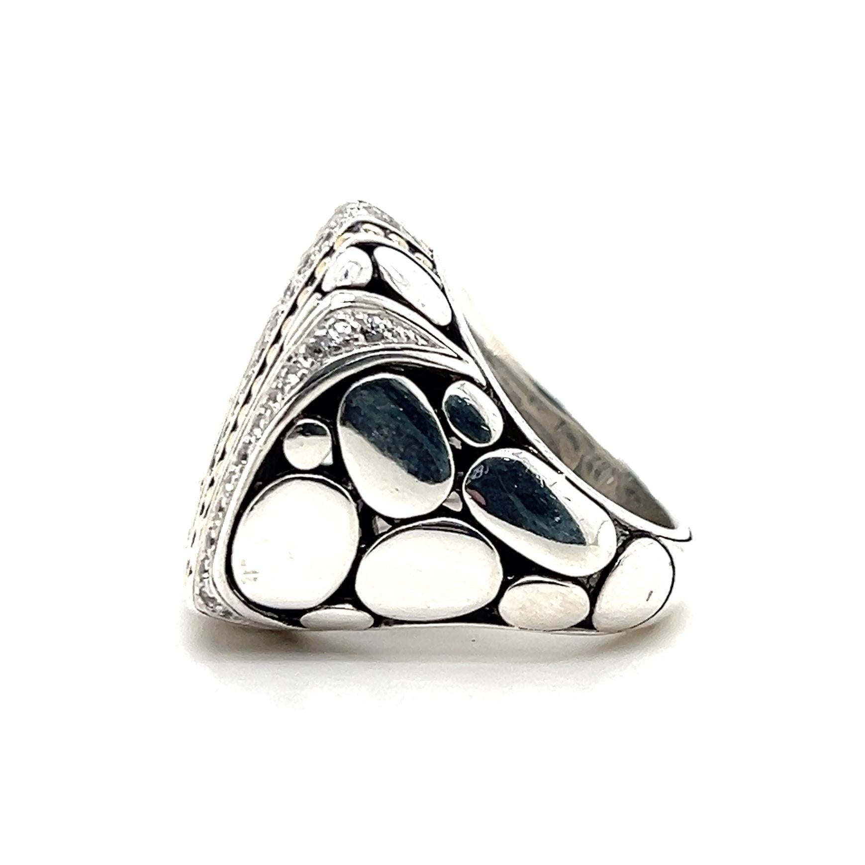 da uomo o donna John Hardy Anello contemporaneo in argento sterling e oro giallo 18 carati con diamanti e corindone in vendita