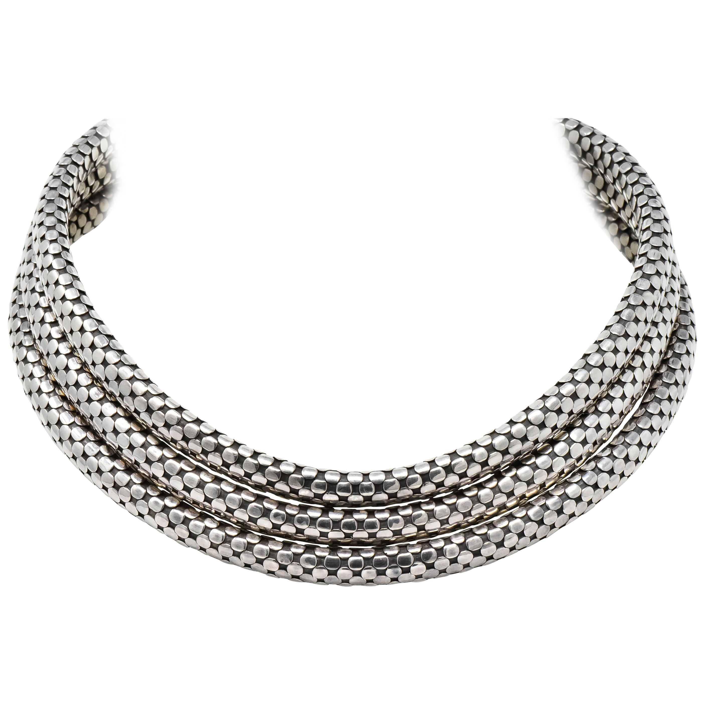 John Hardy Contemporary Sterling Silver Dot Collar Necklace