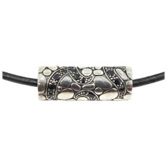 John Hardy Cord Necklace with Silver and Black Sapphire Slide