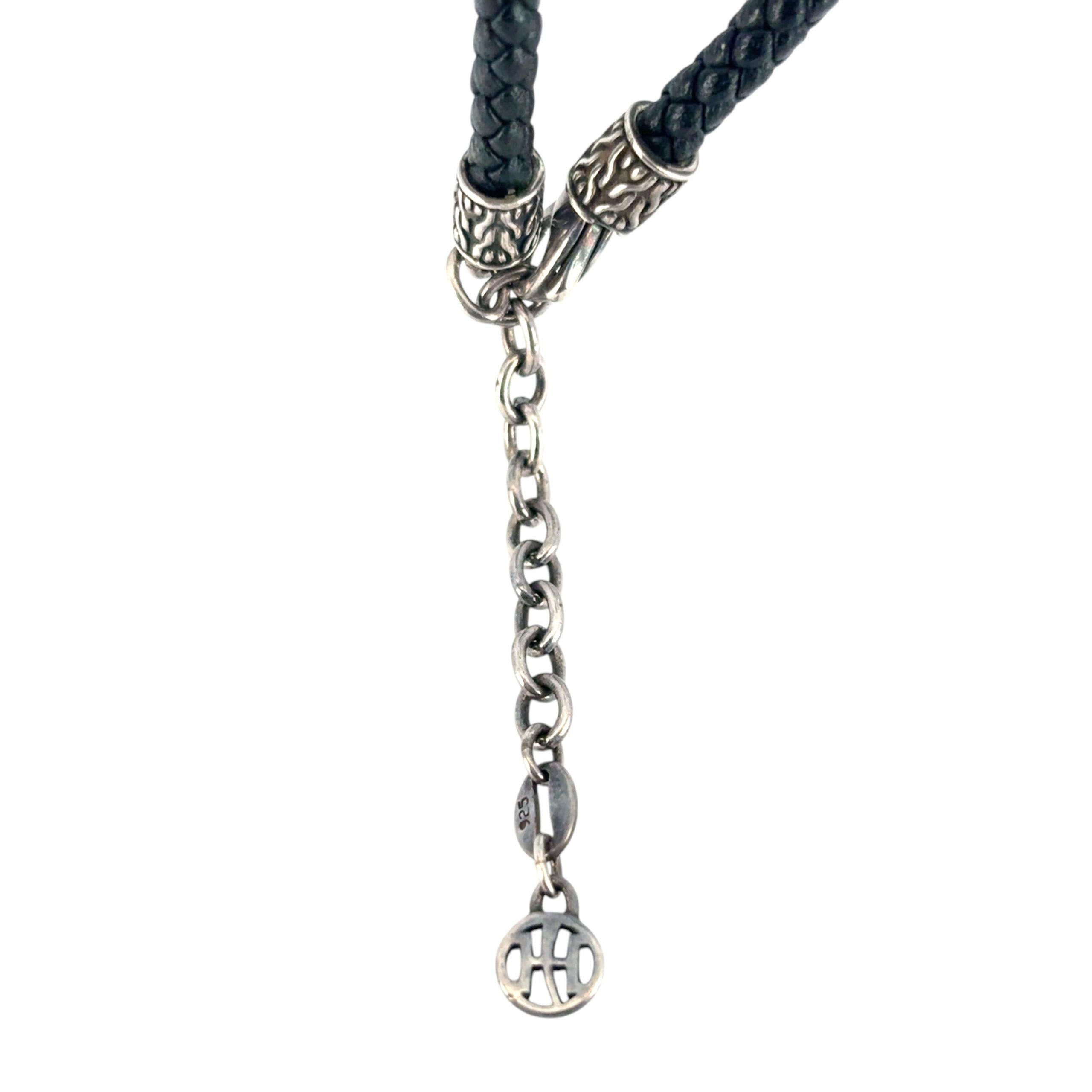 John Hardy Dayak - Collana con medaglietta in pelle in argento 925 in vendita 5