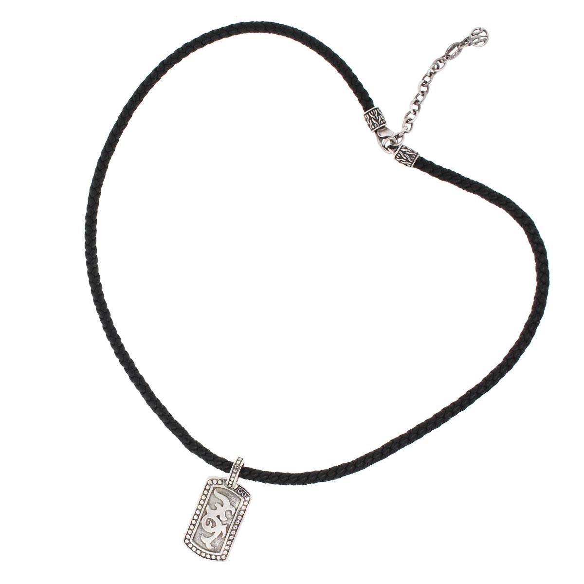 John Hardy Dayak - Collana con medaglietta in pelle in argento 925 in vendita 3