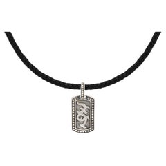John Hardy Dayak, collier en argent sterling avec étiquette de petit chien sur cuir