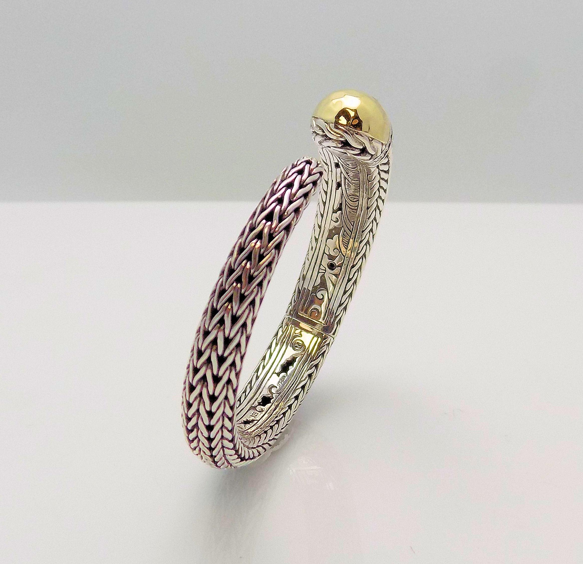 JOHN HARDY Diamond Banded, Classic Chain and Kick Cuff Bracelet For Sale 2