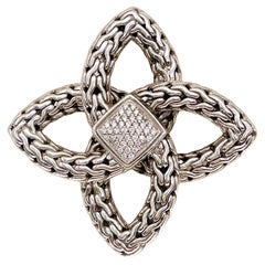 John Hardy Diamond Chain Bowen Knot Pin / Pendant