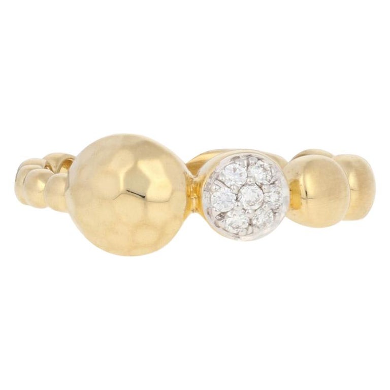 John Hardy Diamond Hammered Dot Ring, 18 Karat Yellow Gold Designer For ...