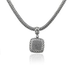 John Hardy Diamond Pendant on Large Woven Chain