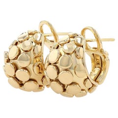 John Hardy Dot Buddha Belly - Orecchini a cerchio in oro giallo 18k con foro