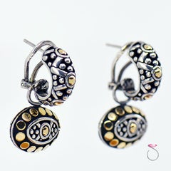 John Hardy Dot Collection Earrings, Sterling Silver and 18 Karat Yellow Gold