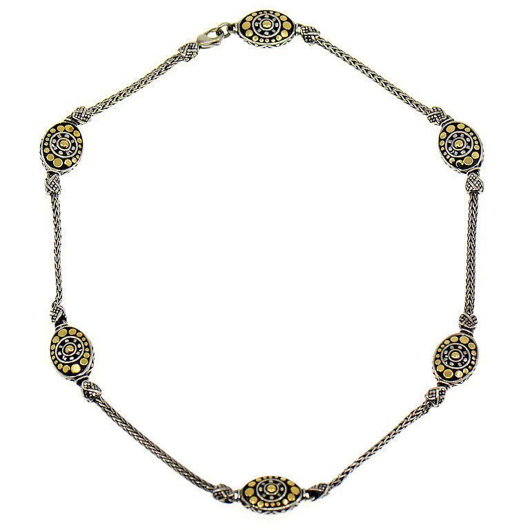 John Hardy Dot Collection Necklace, Sterling Silver and 18  John Hardy silver, 18k gold and diamond necklace dot collection. main image 0
