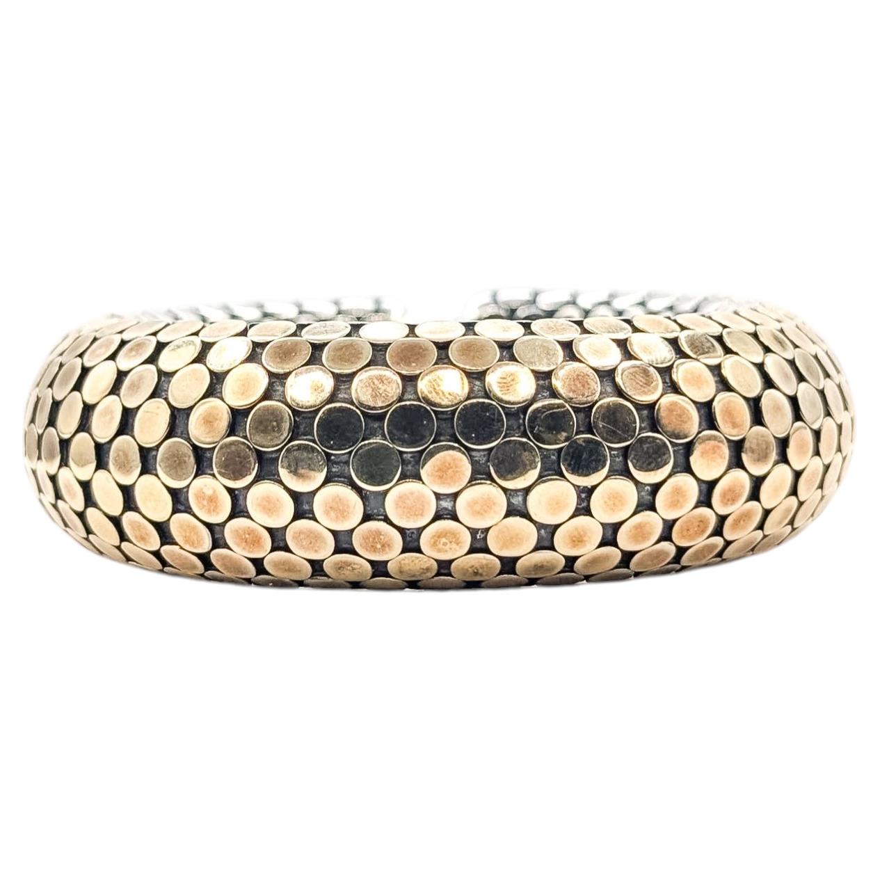 John Hardy Dot Cuff Bracelet in 18k Yellow Gold & Sterling Silver