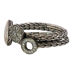 John Hardy Dot Diamond Stack Rings Sterling Silver Diamonds Triple Stack