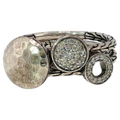 John Hardy Dot Diamond Stack Rings Sterling Silver Diamonds Triple Stack