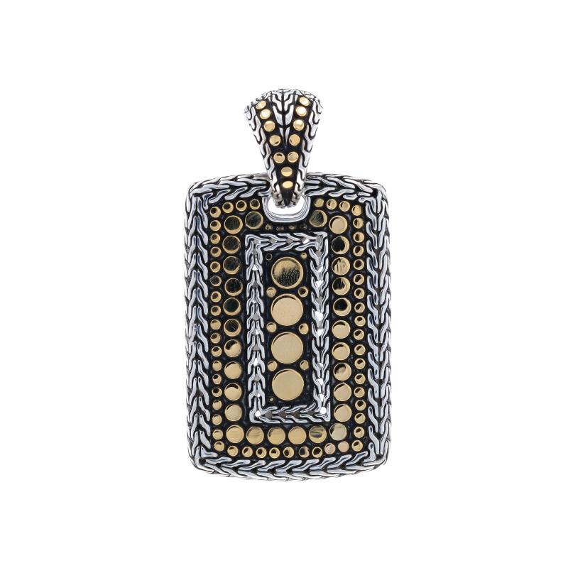 Marke: John Hardy
Collection'S: Dot
Design/One:  Hundemarke

Metallgehalt: Sterling Silber & 18k Gelbgold

Stil: Enhancer

Messungen

Höhe (ab ausgefahrenem Bügel): 2 3/16