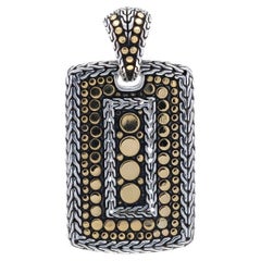 John Hardy gepunkteter Hunde-Tag-Anhänger - Sterlingsilber 925 & Gelbgold 18k