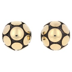 John Hardy Dot Earrings, Sterling & 1/3 18 Karat Gold Medium Pierced Ball Studs