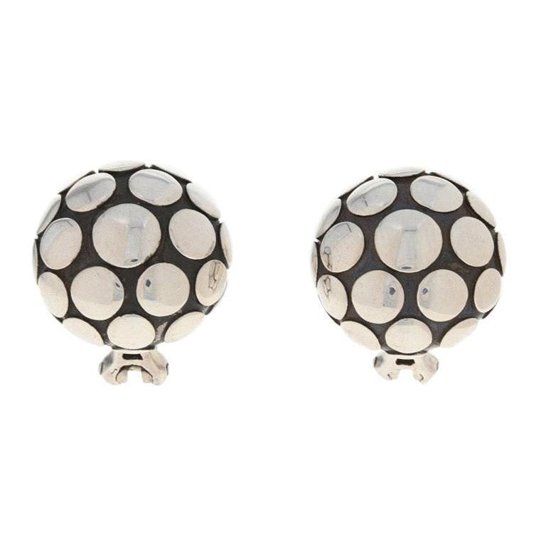 John Hardy Dot Earrings, Sterling Silver Large Pierced Button Studs