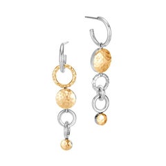 John Hardy Boucles d'oreilles en goutte assorties martelées à pois EZ34010