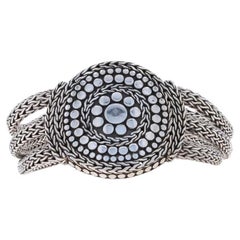 John Hardy Dot Dot Nuansa Bracciale Stazione Rotondo 7" - A. Silver 925